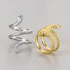 Copper Rings For Women Couple Minimalist Handmade Simple Gold Snake Ring Party Jewelry Gift Prevent Allergy