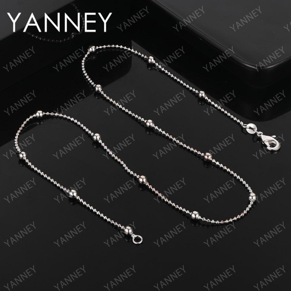 

New 925 Sterling Silver 16-24 Inches Sweater Bead Chain Necklace Women Fashion Charm Wedding Party Favors Jewelry 40cm