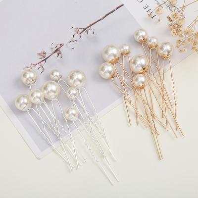 Koreańska wersja prostej spinki do włosów w kształcie krążka celebrytki ślubna ślubna spinka do włosów z perłami akcesoria do odzieży spinka do włosów