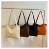 Vintage Korean Style Minimalist Tote Bag For Fashionable Autumn Outings In Black Orange Brown And White
