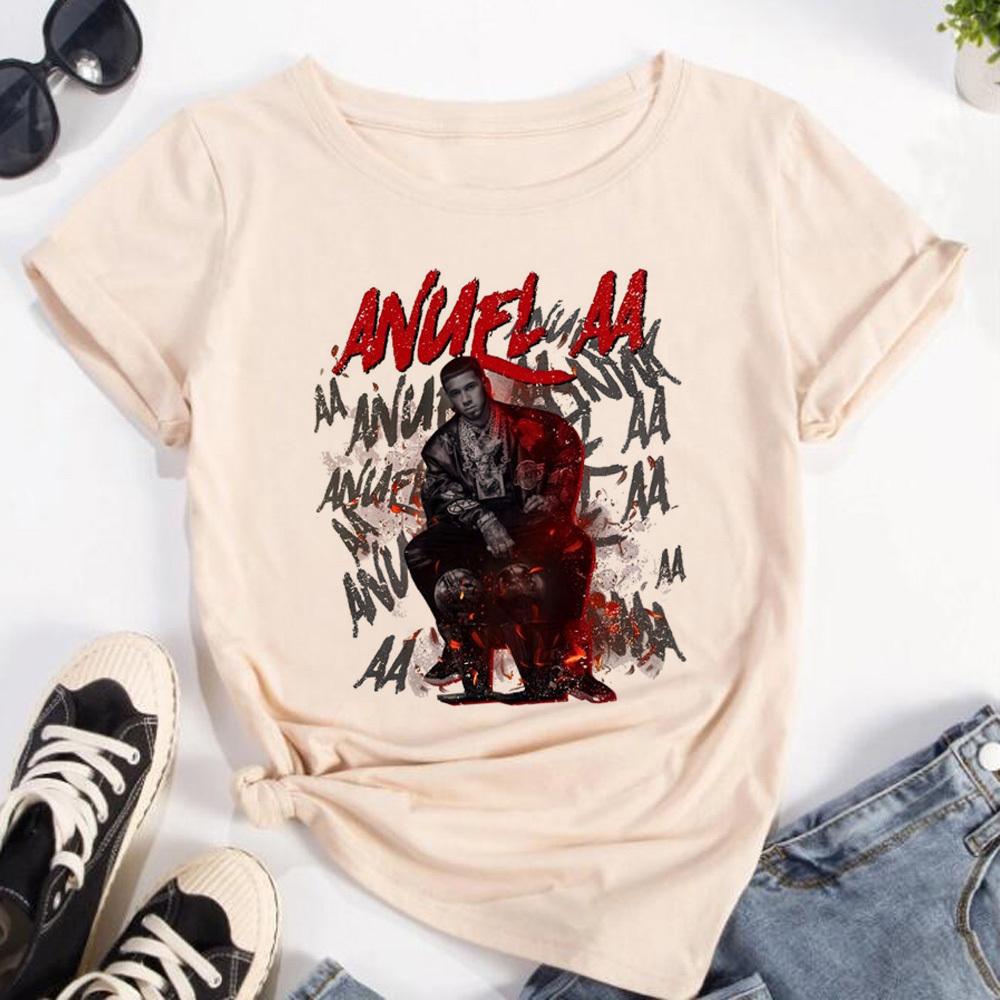 Anuel Aa tshirt Women Colorful Punk anime kawaii Trendy Y2k t shirt aesthetic kawaii graphic anime