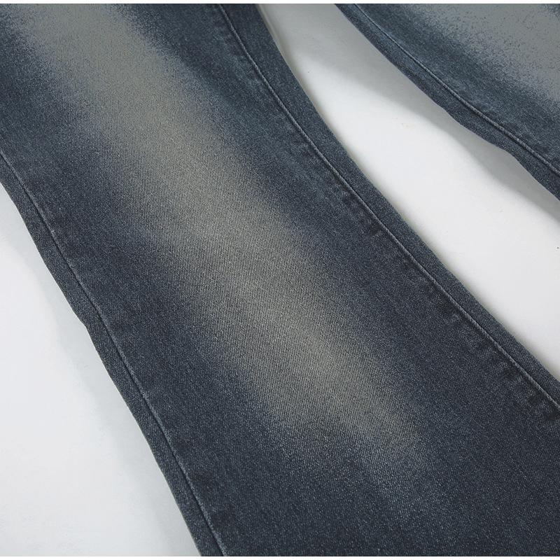 Vintage Y2k Flared Jeans Retro Button-up Middle Waist Casual Denim Pants Harajuku 2000s Basic Aesthetic Cotton Trousers 2025 Spring Autumn