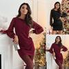 Solid Color Sequin Round Neck Long Sleeve Bodycon Dress