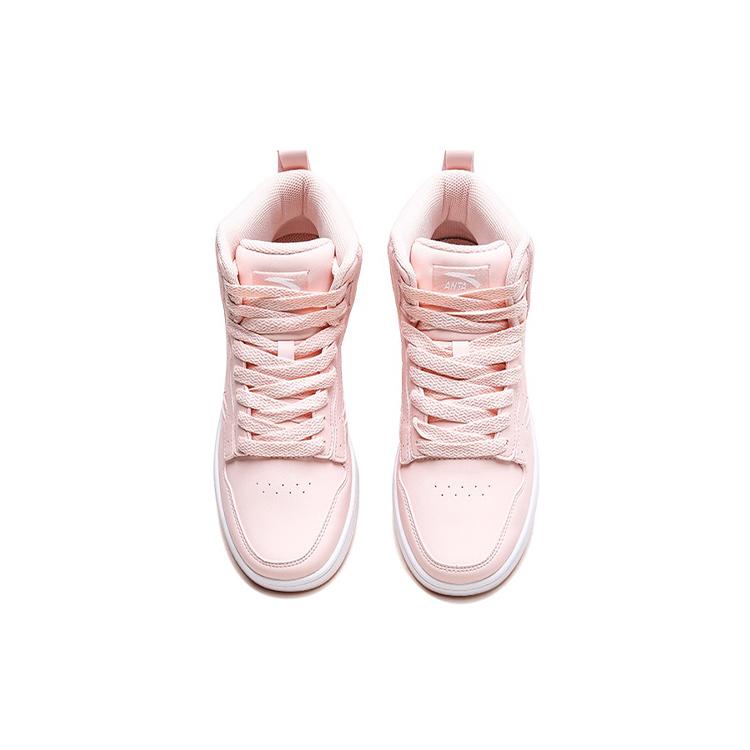 New Anta Life Collection Anti-Slip Wear-Resistant High-Top Skateboard Shoes Women's Baby Pink 92948088-2