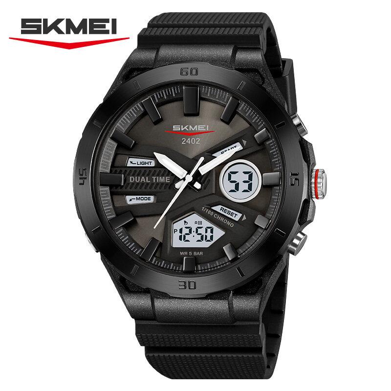 Skmei Large Dial Digital Electronic Watch Fashion Business Quartz Watches For Men 5Bar Waterproof Quartz Wristwatch 2402