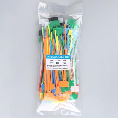 100 Peças Abraçadeiras de Nylon Coloridas Fita de Amarração de Plástico Etiquetas para Marcar Etiquetas de Marcação Autotravantes Abraçadeiras de Plástico Ferramentas Marcadoras de Fio de Malha