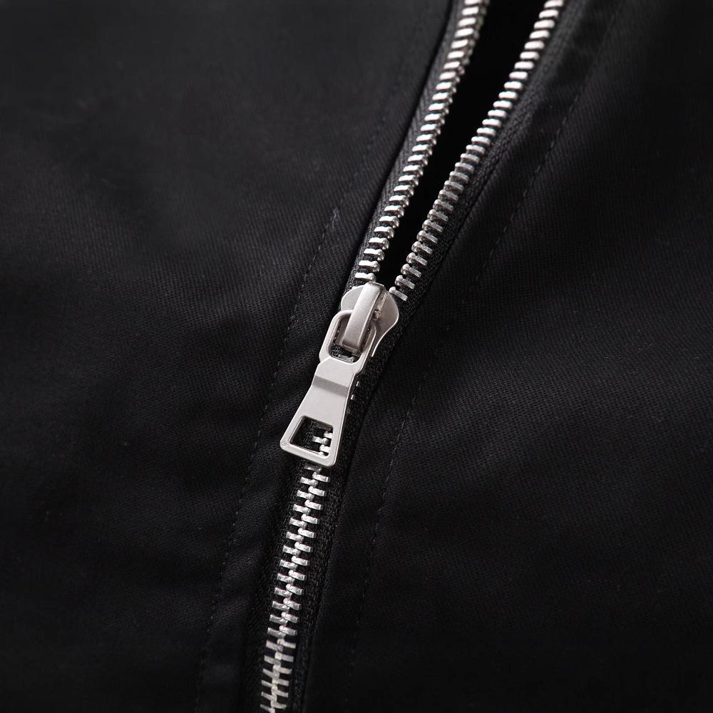 INS Retro Streetwear Černá bunda s klopami: Trendy, univerzální pánské ležérní svrchní oblečení