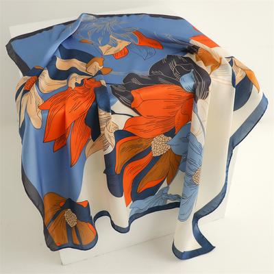 Luxuriöser 2024 Seidendruck Haarschal Damen Floral Halstuch Krawatte Handgelenk Foulard Schal Wraps Kopf Hijab Bandana Echarpe