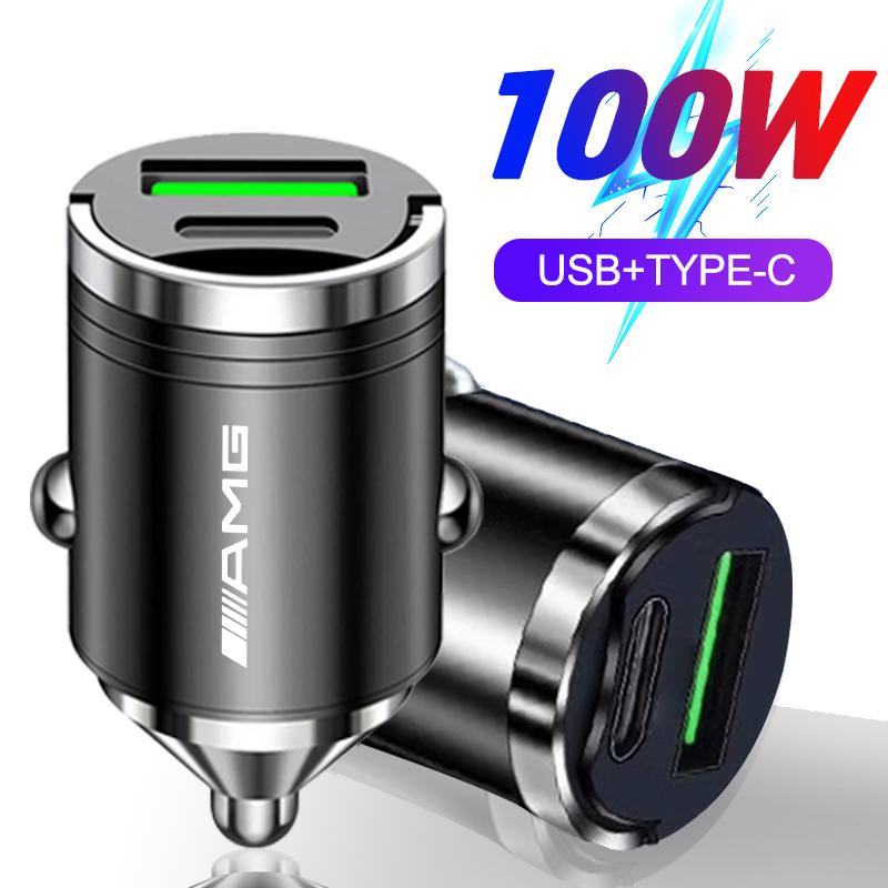 Car Fast Charger USB Type-C Ports Power Adapter Accessories For Mercedes Benz AMG A B C E R G S Class GLK CLA GLB GLC GLA W203