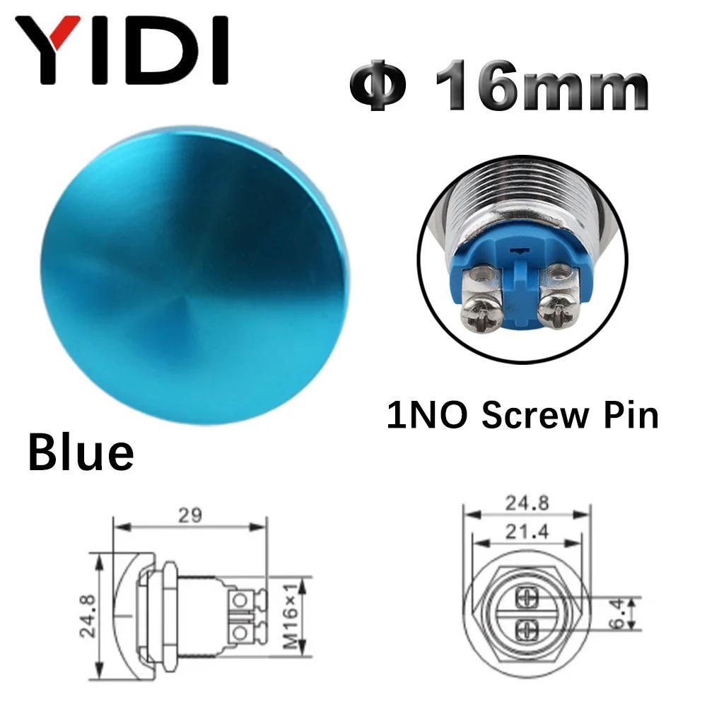 

16mm 19mm 22mm Waterproof Metal Red Green Blue 1NO 1NC Soldering Screw Momentary Mushroom Head Reset On Off Push Button Switch