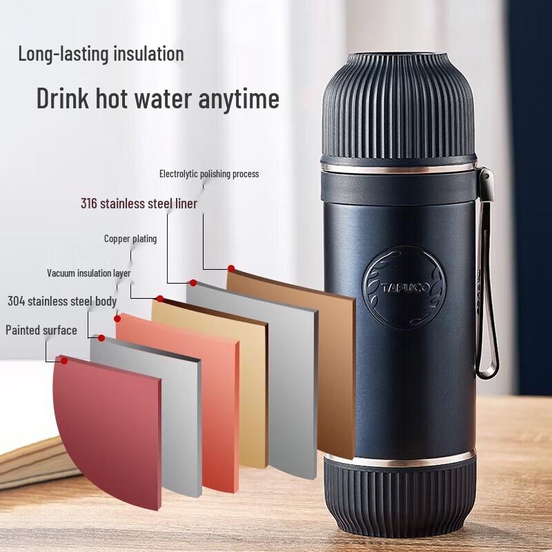 TAFUCO T1522 316 Stainless Steel Double-Lid Thermos