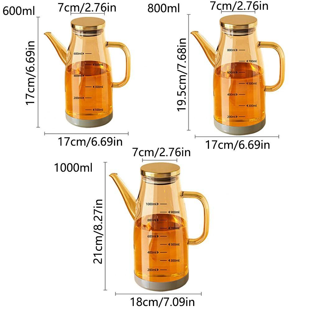 Rubber Base Cooking Oil Bottle Leakproof Soy Sauce Pot Glass Oil Cruet Container  Kitchen