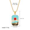 New Design Colorful Enamel Tarot Cards Pendant Necklaces  18K Gold Plated Sun Star Moon Box Chain Choker Jewelry for Women