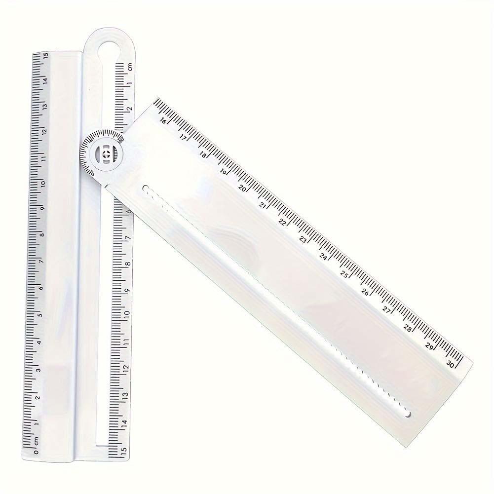 Multifunctional Drawing Ruler, Straightedge Protractor Compass Tool for Arcs, Parallel Lines & Size Measurement