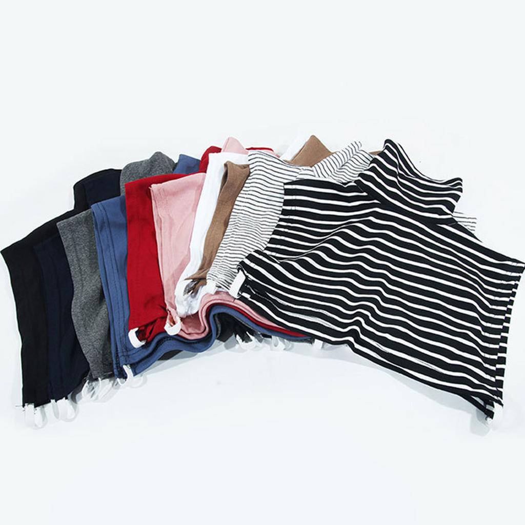 Faux Turtleneck Detachable Collar Solid Color Striped Half Top Mock Blouse Collar for Women and Men Stylish Layering