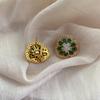 Romantic Three-Dimensional Flower Stud Earrings Inlaid With Zircon Light Luxury Exquisite Shining Versatile Temperament High-End Stud Earrings