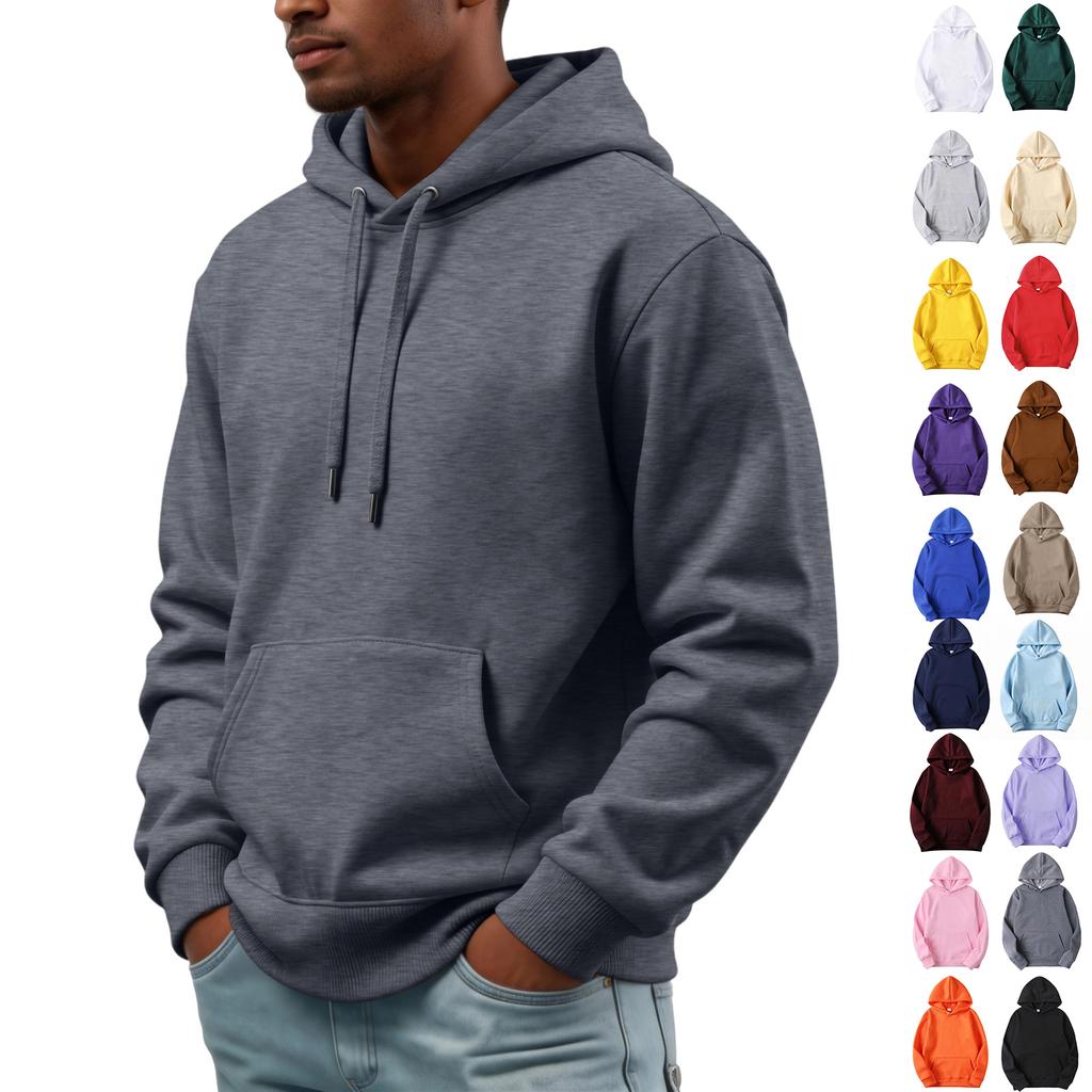 Men's Basic Long Sleeve Hoodie with Pocket
