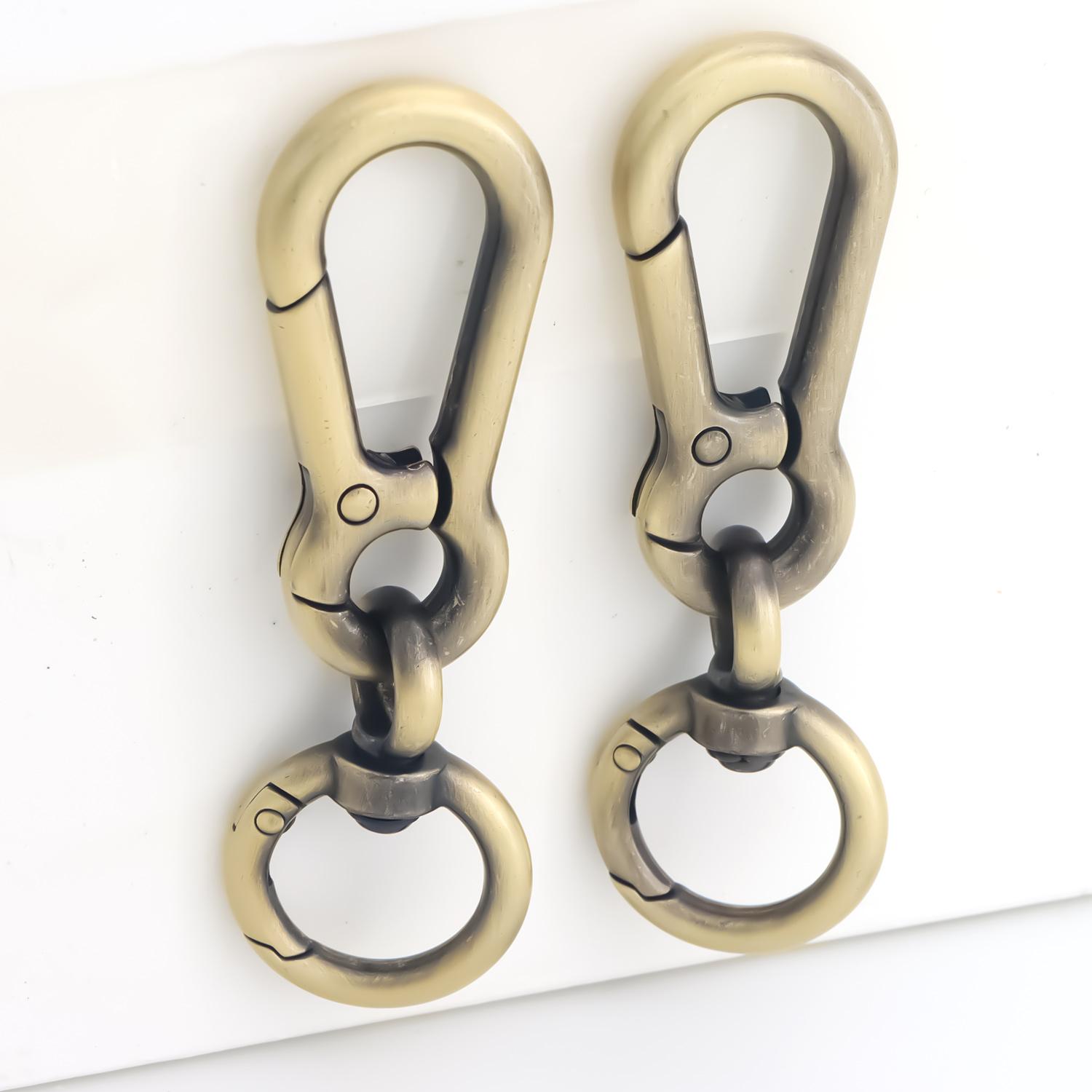 

2Pcs Key Ring Keychains Spring Snap Hook Metal Swivel Clasp Hanging Clips for Car Camera Strap Wallet, Men s Keychain коричневый