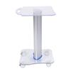 Plexiglass Beauty Salon Trolley Salon Use Pedestal Rolling Cart Wheel Aluminum Stand