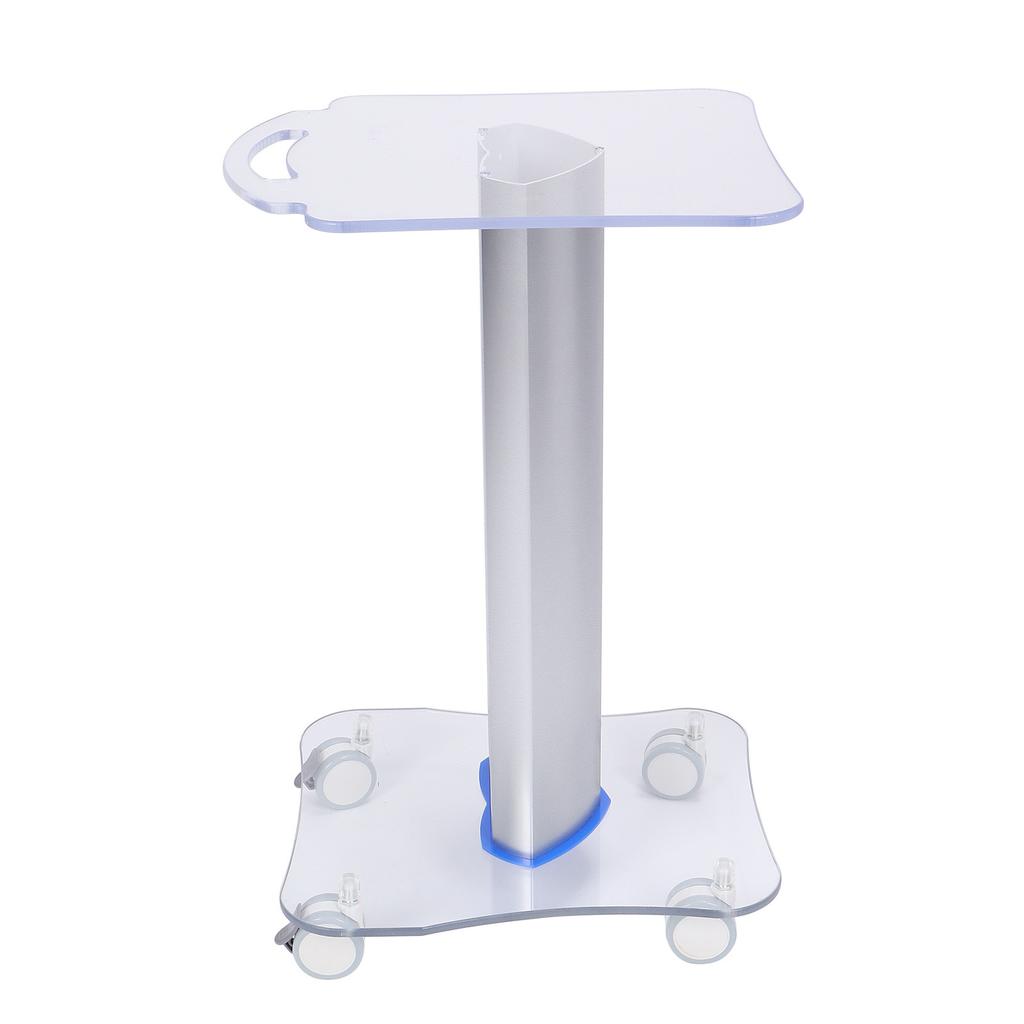 Plexiglass Beauty Salon Trolley Salon Use Pedestal Rolling Cart Wheel Aluminum Stand