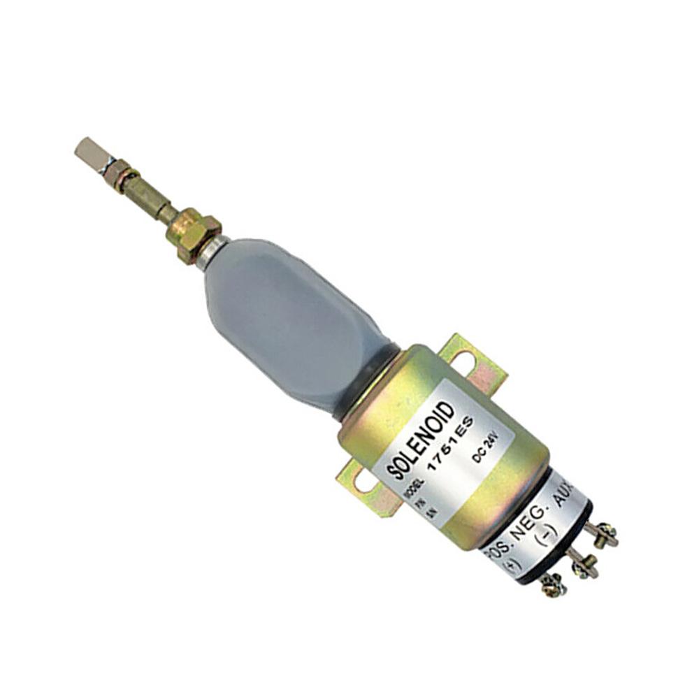 

1 × New 24V 3-pin Fuel Cut-off Solenoid Valve 1751ES for Excavator Accessories