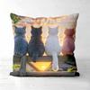Pieces Sunset Cats Scenic Throw Pillow Covers Polyester Sofa Decorative Cushion Cov Headboard Pillow (Without Pillow Core
