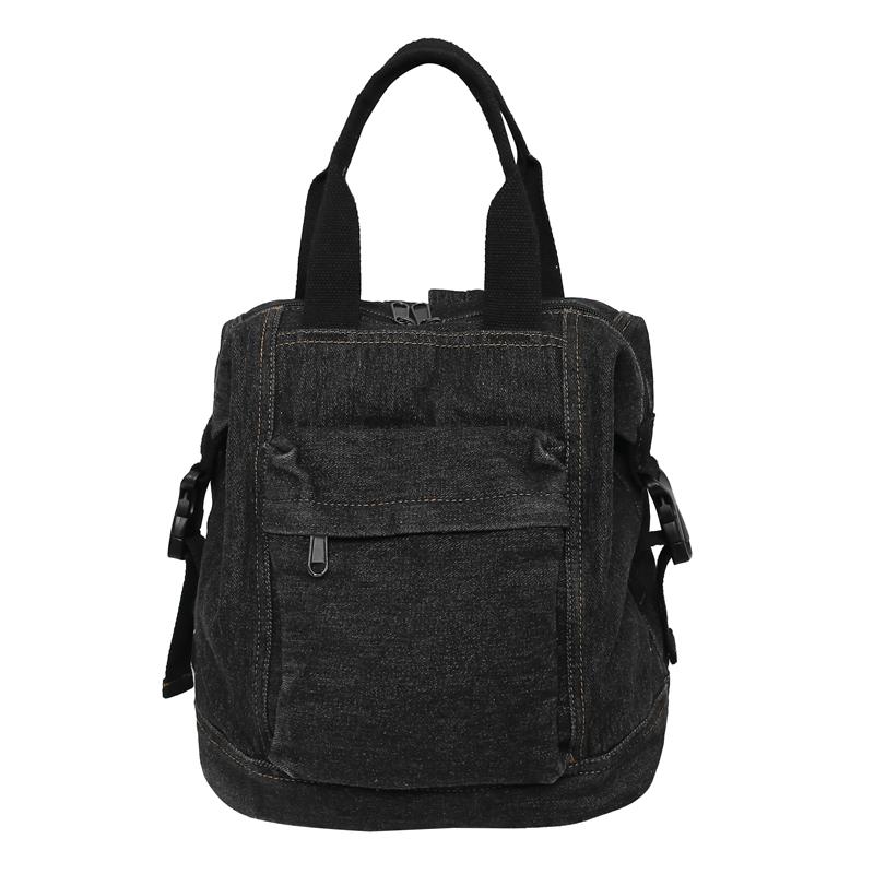 Rucsac monocromatic din denim cu fermoar pentru femei rucsacuri de mare capacitate simple și cu personalitate casual și elegant stil de designer