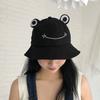 Spring and Autumn Frog Fisherman Hat Casual Versatile Wide Brim Sun Hat Literary Cartoon Frog Basin Hat Female