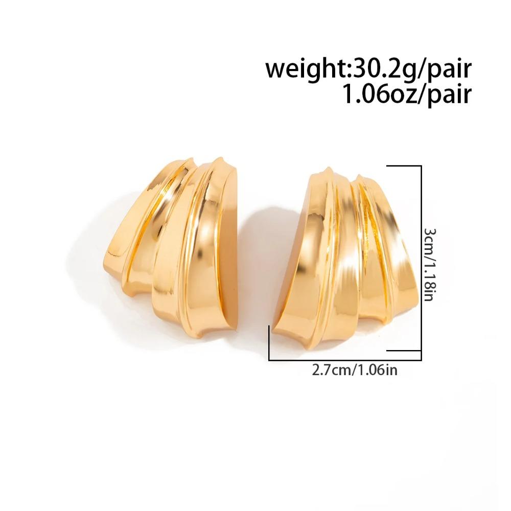 Personalized Retro Irregular Wavy Curved Stud Earrings for Women Chic Versatile Smooth Surface Earrings Fashion Jewelry Gift