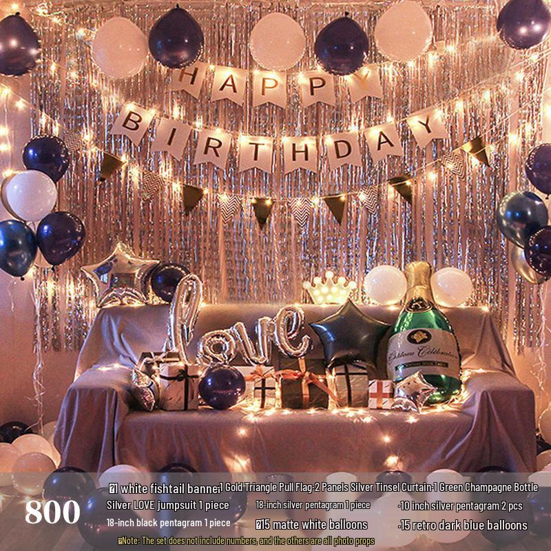 Romantic Birthday Balloon Set: High-End Decorations for Boyfriend or Girlfriend