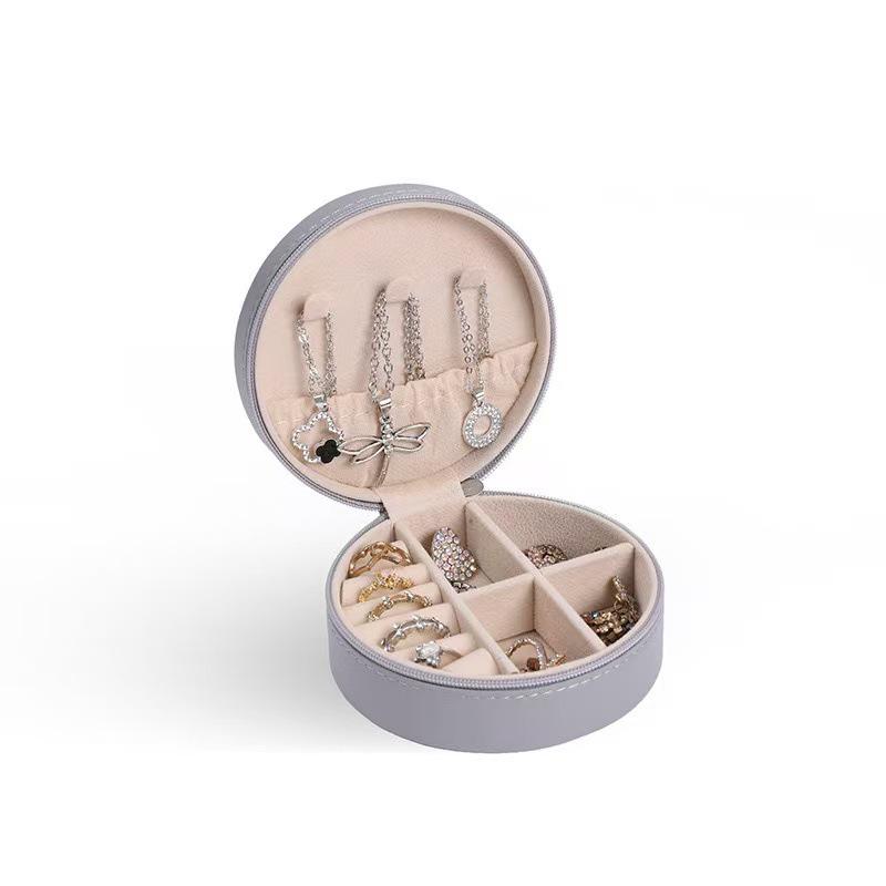 Compact Waterproof PU Leather Jewelry and Cosmetic Organizer Box