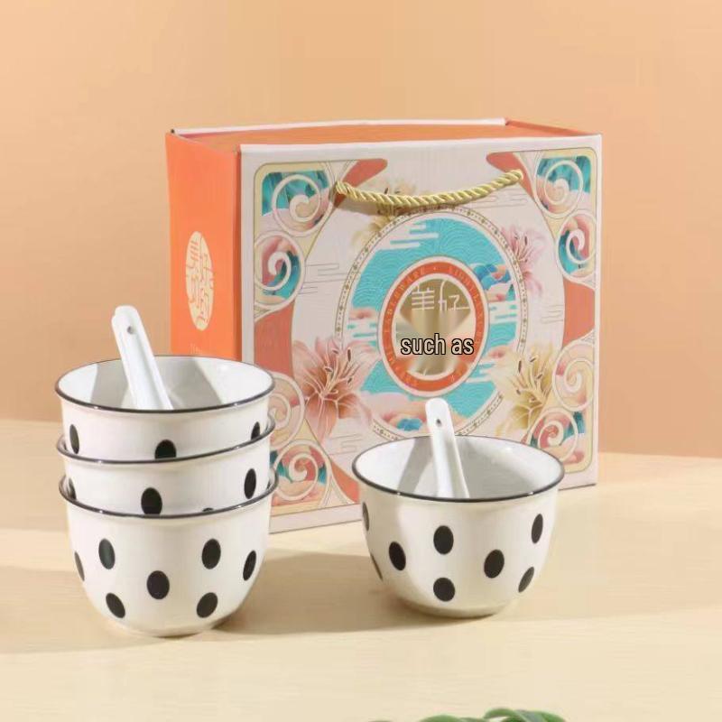 Yuzhuxun Polka Dot Bone China Dinnerware Set