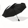 Automatic Folding Umbrella with Black and White Spiral Design, 8-Rib Auto Open/Close, Portable Compact Foldable Umbrella with