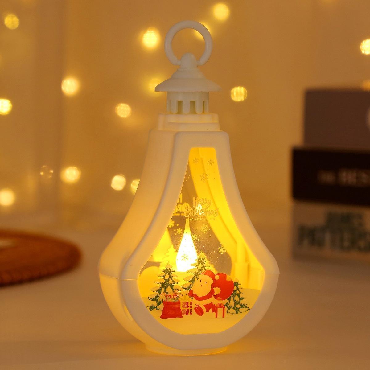 

Рождественские фонарики светодиодные атмосферные огни подвески многофункциональные снеговики лось Санта ночная ветровая лампа украшение для дома аксессуары Santa Claus