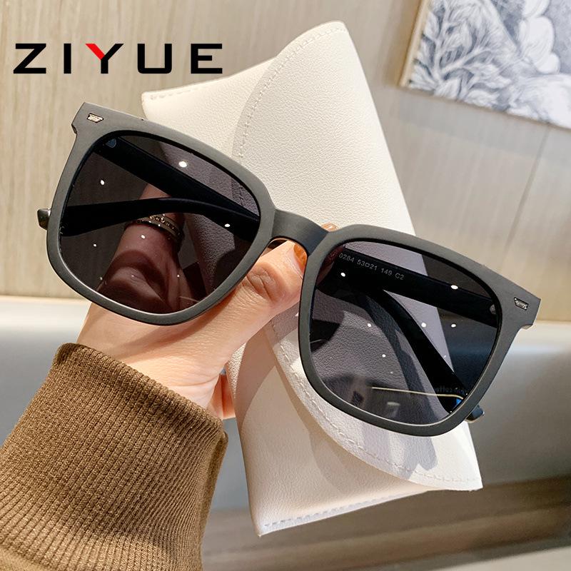 Women's Retro Square Polarized Sunglasses, Anti-UV, Large Frame for Fashion and Driving