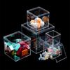 Transparent Square Acrylic Storage Box for Figures - Dustproof Food-grade Plastic, PS Wedding Candy Box with Lid