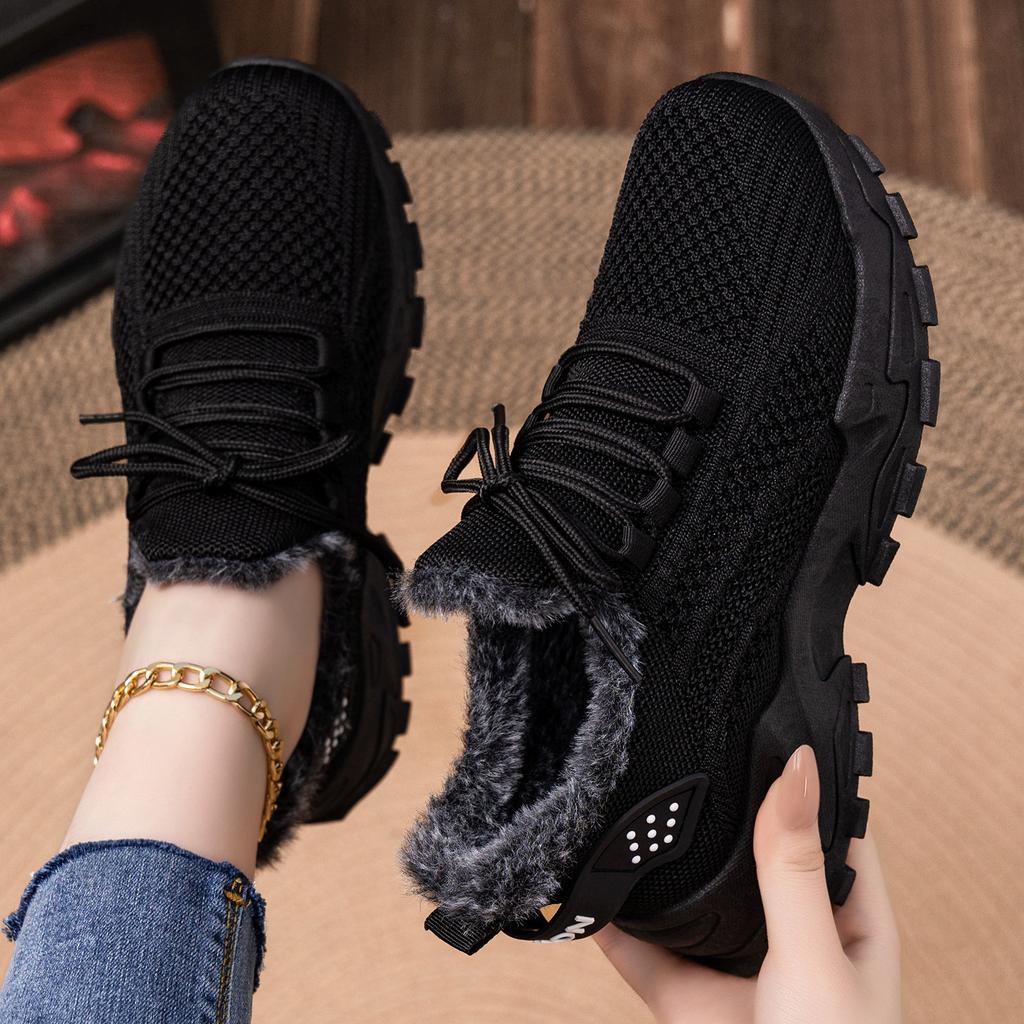 Women's Winter Warm Sneakers Lightweight Anti-Slip Walking Shoes With Faux Fur Lined Casual Comfortable Outdoor Running Workout Shoes for Women