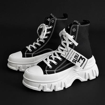 Sneakers da Coppia Scarpe Classiche in Tela Traspirante Sneakers alla Moda High-Top Sneakers alla Moda per le Strade Scarpe da Skateboard Scarpe con Lacci Piattaforma