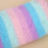Gradient Color Plush Pencil Case - Cute Octagonal Design for Girls and Students