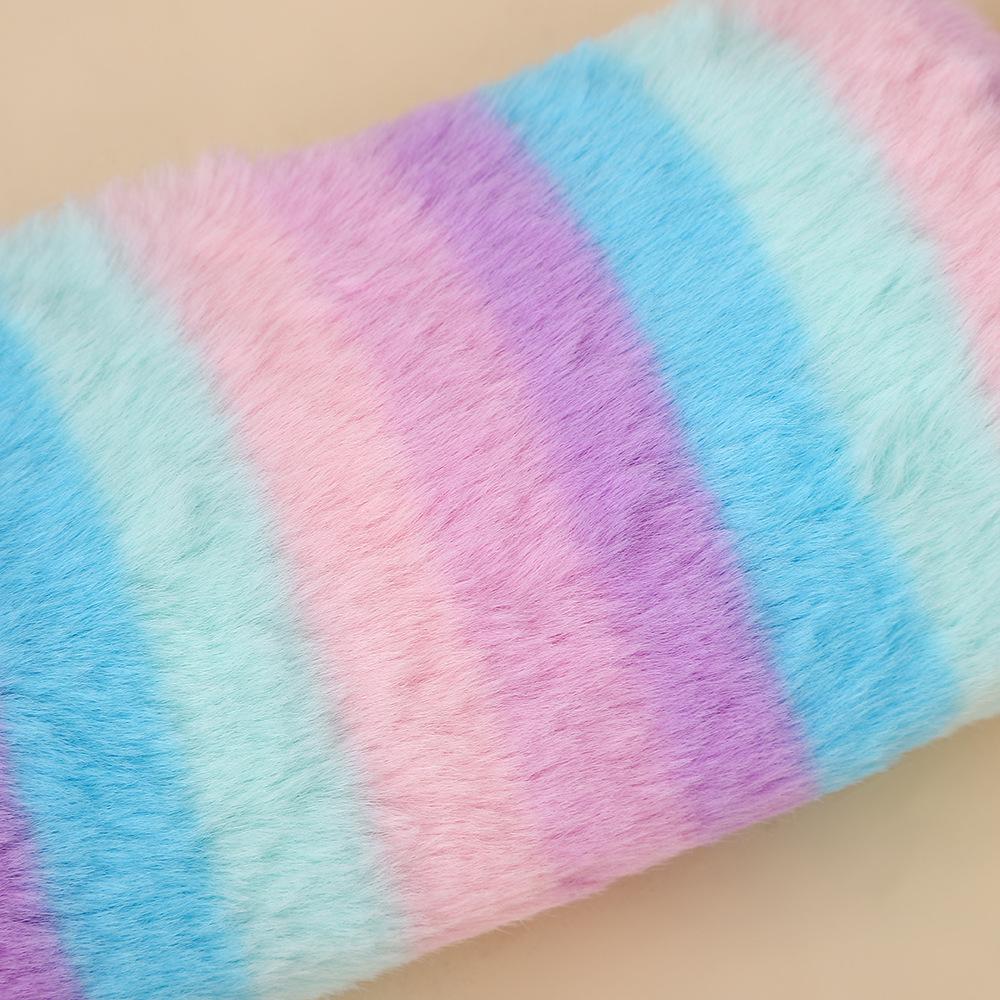 Gradient Color Plush Pencil Case - Cute Octagonal Design for Girls and Students