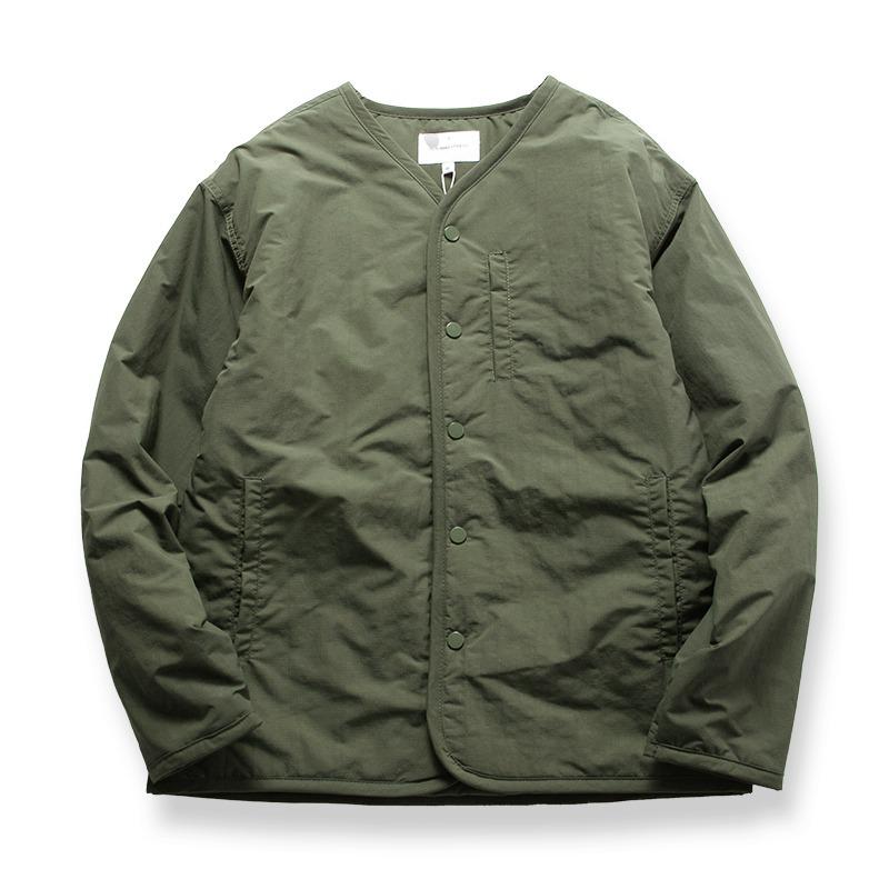 Men's Retro Quilted V-Neck Cotton Jacket