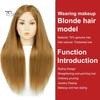 Mannequinkopf mit Echthaar Friseur Flechten Haarstyling Trainingspuppe Kosmetologie Puppenkopf Braun Golden Lange Haare Friseur Make-up