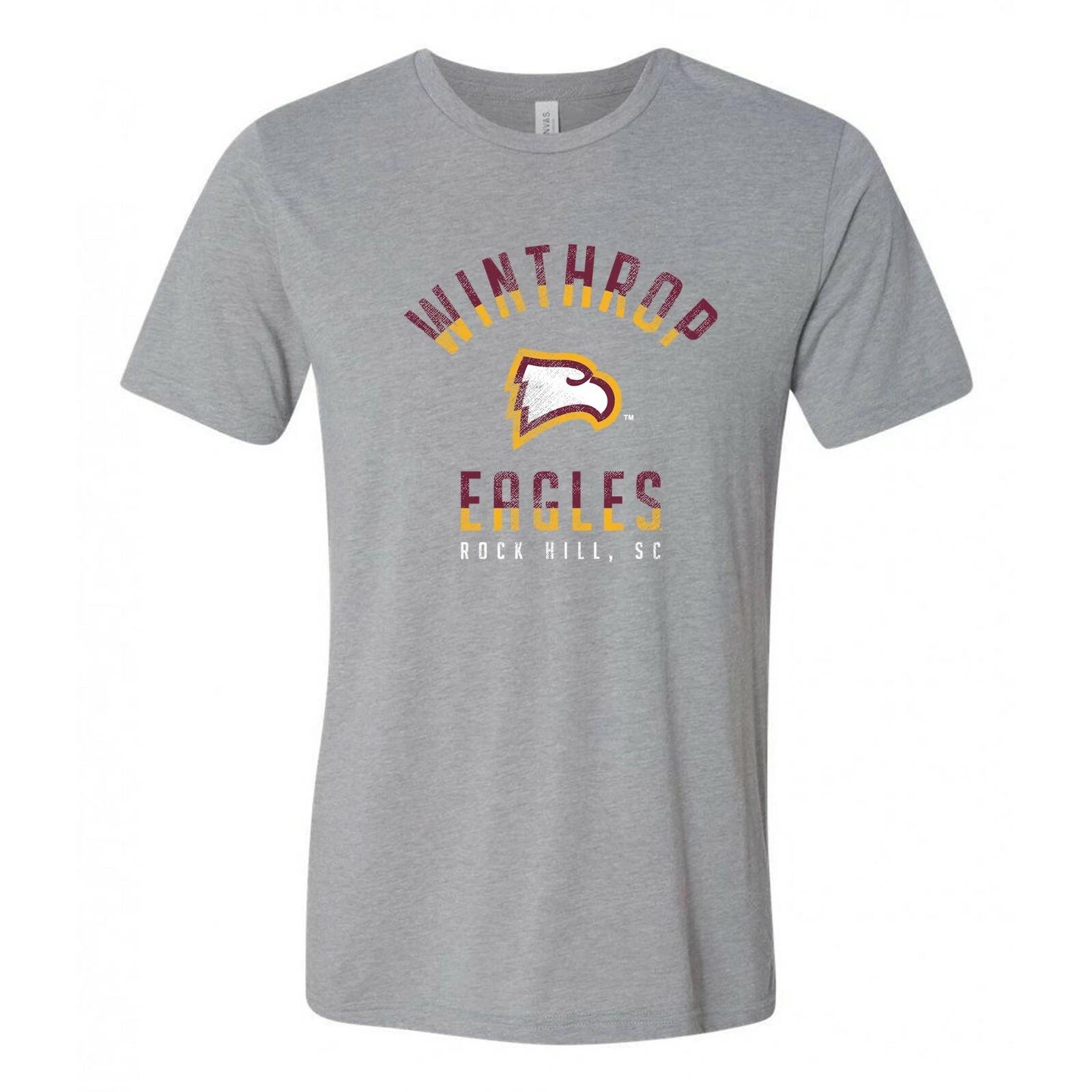 Winthrop Eagles Division Arch Triblend T Shirt - Athletic Grey M