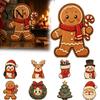 Wooden Simulation Soap Shapes Christmas Table Decorations, Santa Claus Snowman Reindeer Desktop Ornaments, Party Toppers Distressed Tiered Tray Decor