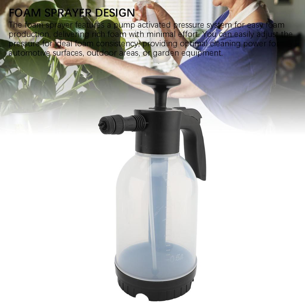 Car Foam Sprayer 2L Adjustable Pressure Foam Pump Sprayer Hand Pump Pressure Sprayer for Car Wash Garden Furniture Window