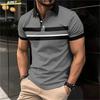 Essential Geometric Print Short Sleeve Polo Shirt for Men