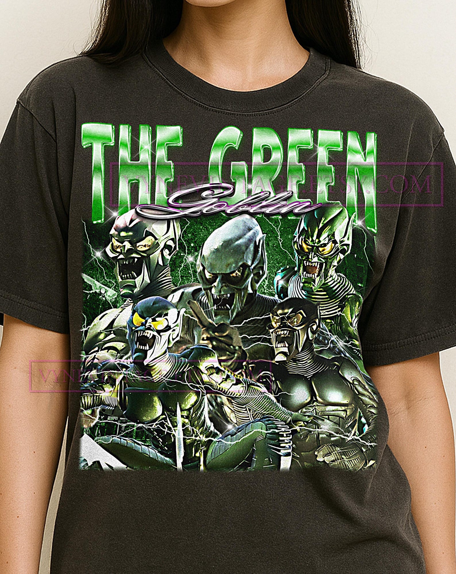The Green Goblin Bootleg Shirt, Vintage Comic Book Villain Supervillain Performer Tee, 90s Retro Throwback T-shirt, The Green Goblin Sweater XL