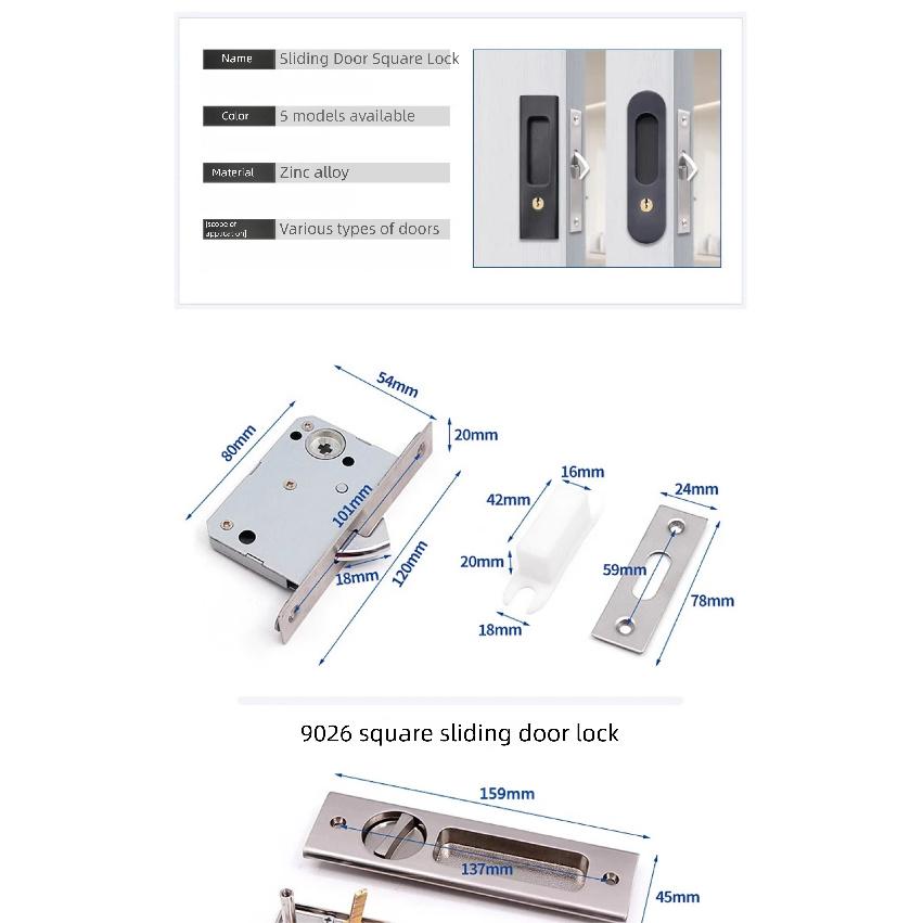 Sliding Door Lock Sliding Door Lock Black Indoor Balcony Kitchen Handle Bathroom With Key Mobile Sliding Door Hook Lock