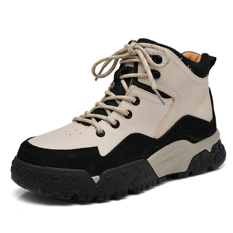 Fashion Men's Leather Sneakers High-top Casual Shoes