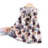 2026 Summer Kids' Floral Print Chiffon Pinafore Dress with Flutter Sleeves